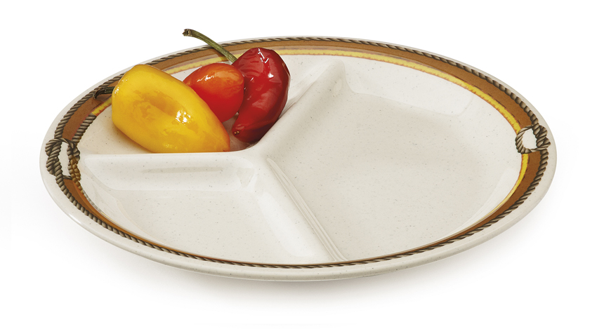 10.25" 3-Compartment Plate