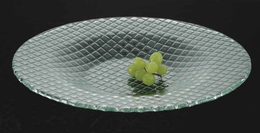 12" Woven Jade Glass Bowl