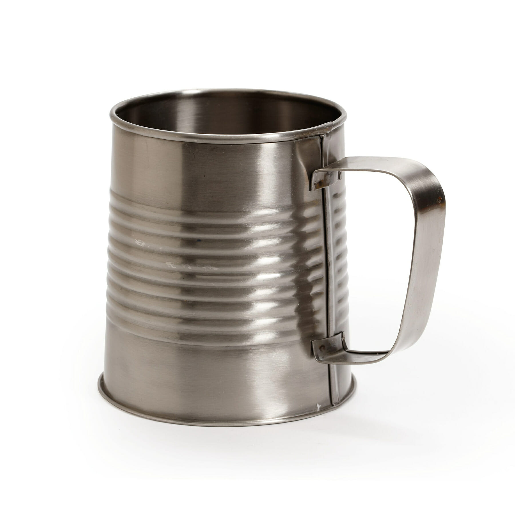 28 oz. (30 oz. rim-full), 3.75" Dia. Stainless Steel Mug (5.5" with Handle), 4.75" tall