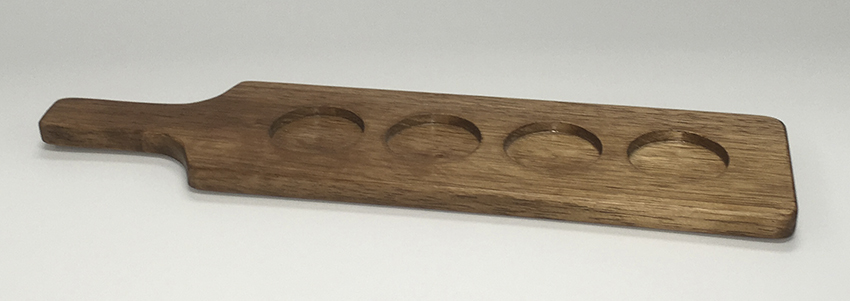 11" x 3.5" Taster Wood Paddle Flight w/ a Slit, 14.5" w/ Handle (fits S-5, P-05)