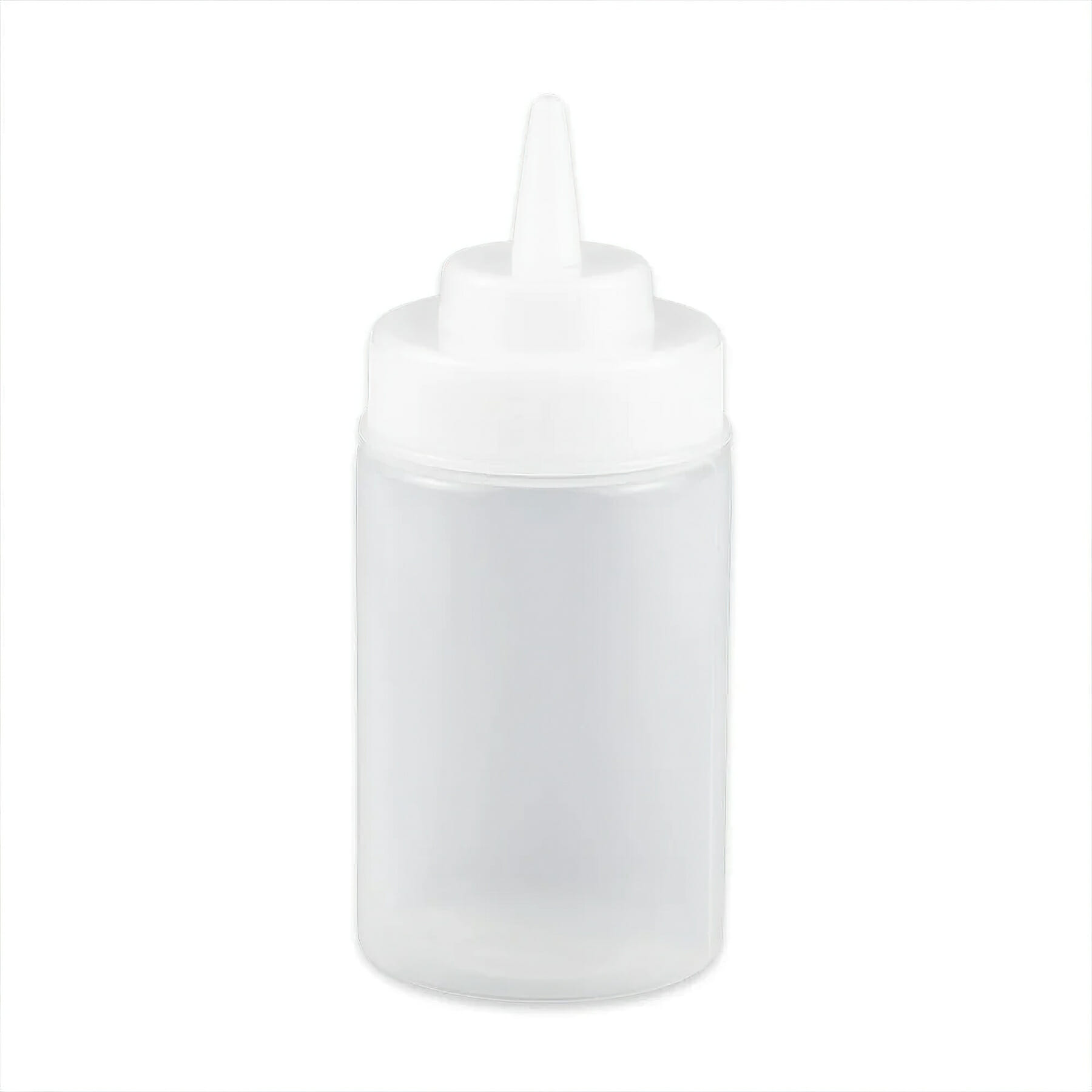 12 oz., 2.75" Wide Mouth Squeeze Bottle, 6.25" Tall (w/Lid)