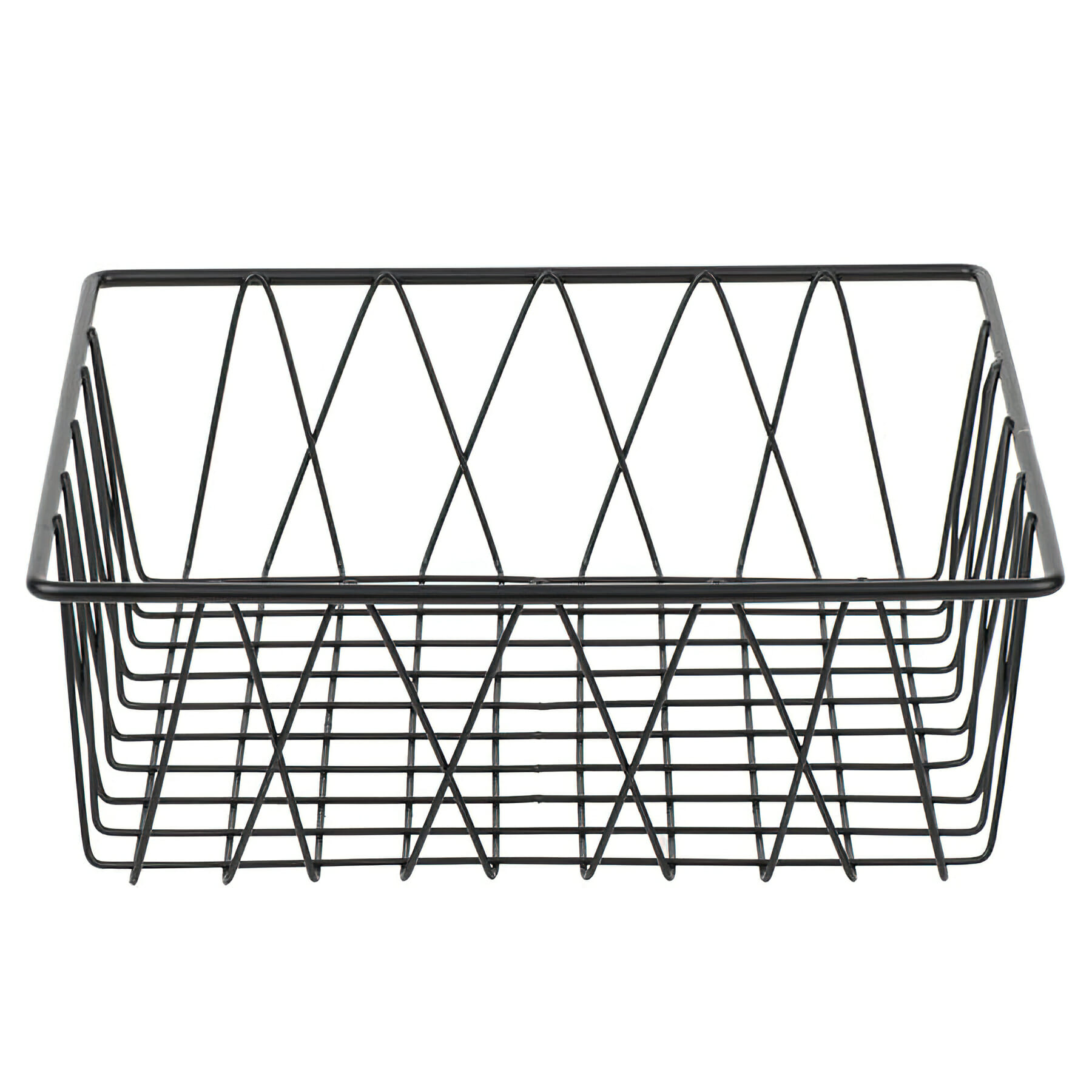12" Black Square Wire Basket, 4" Deep (fits IR-703B, IR-704B)